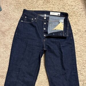 rag & bone Dark Blue Straight Leg Jeans